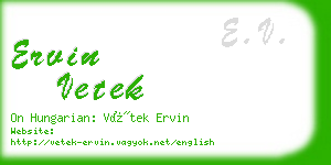 ervin vetek business card